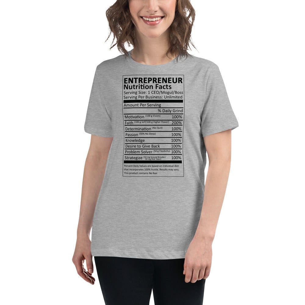 Entrepreneur Life Nutrition Facts Women's Fashion Fit T-Shirt - Entrepreneur Life
