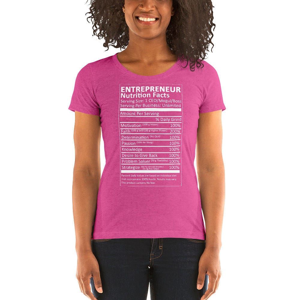 Entrepreneur Life Nutrition Facts Women's Short Sleeve Tee - Entrepreneur Life