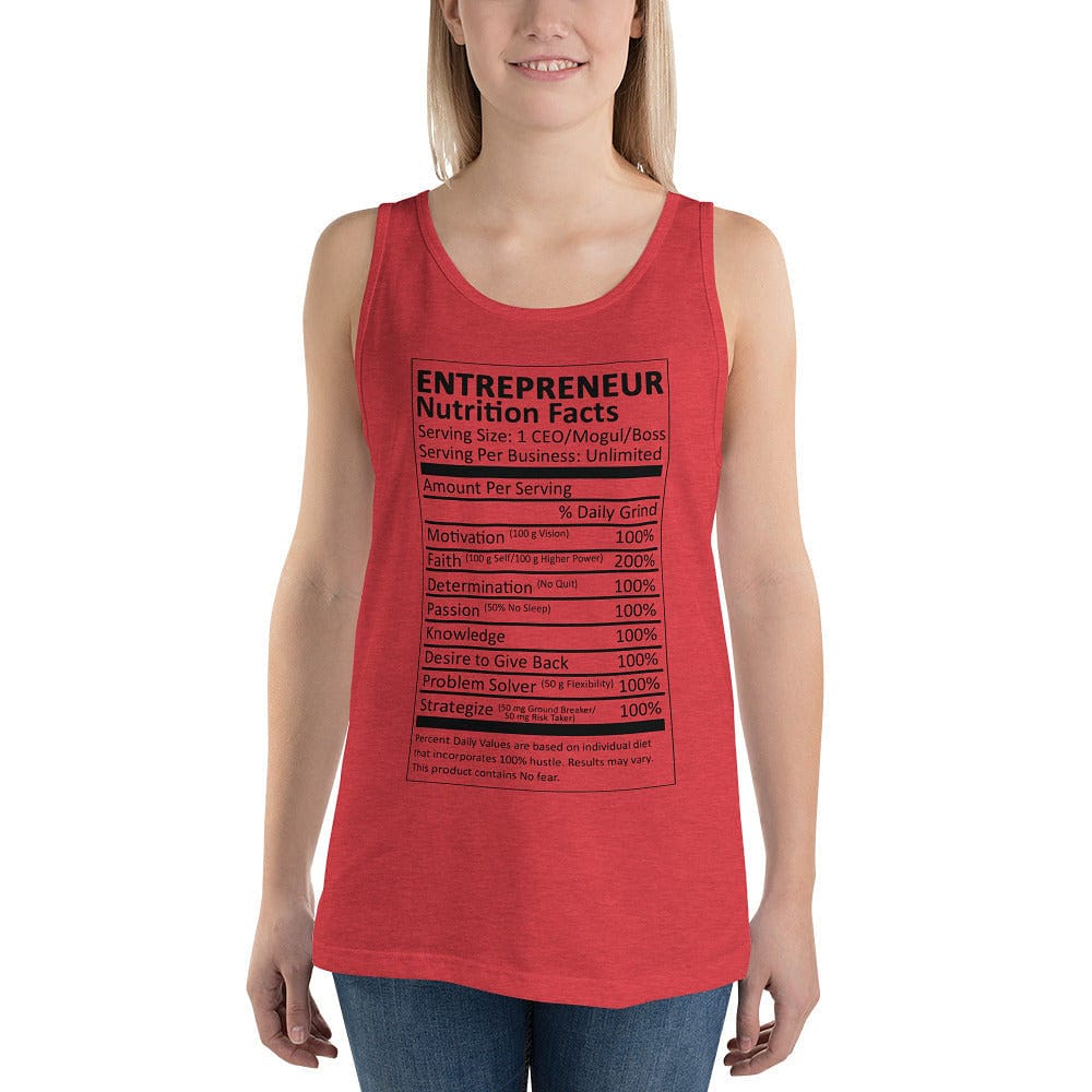 Entrepreneur Life Nutrition Facts Women's Tank Top - Light Colors - Entrepreneur Life