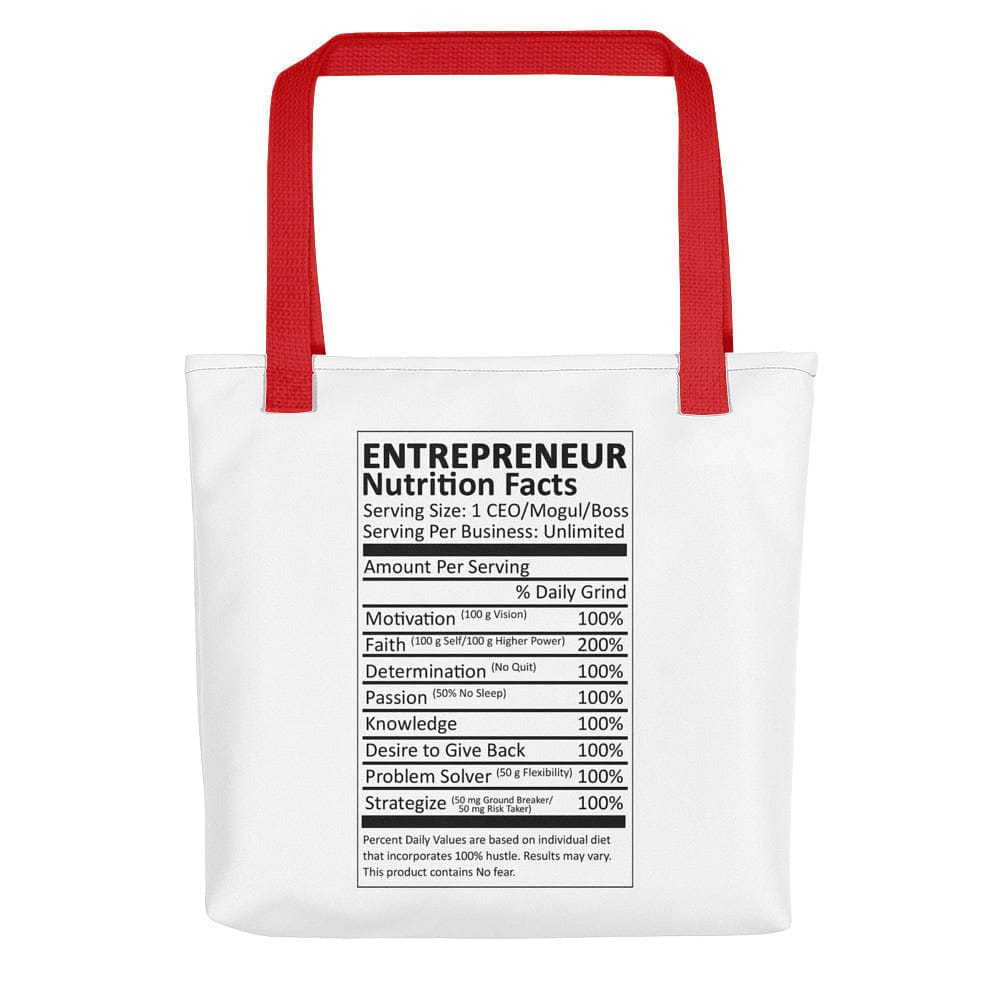 Entrepreneur Life Nutrition Facts Tote Bag - Entrepreneur Life