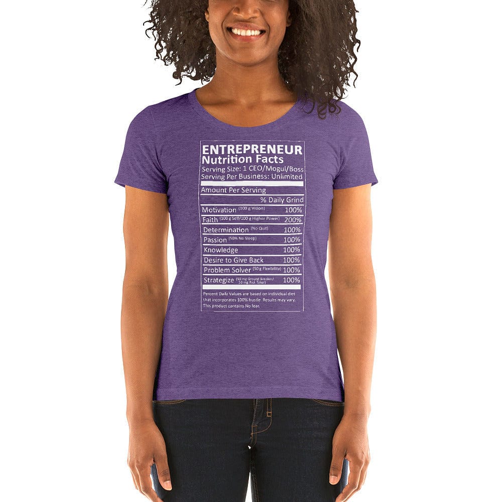 Entrepreneur Life Nutrition Facts Women's Short Sleeve Tee - Entrepreneur Life