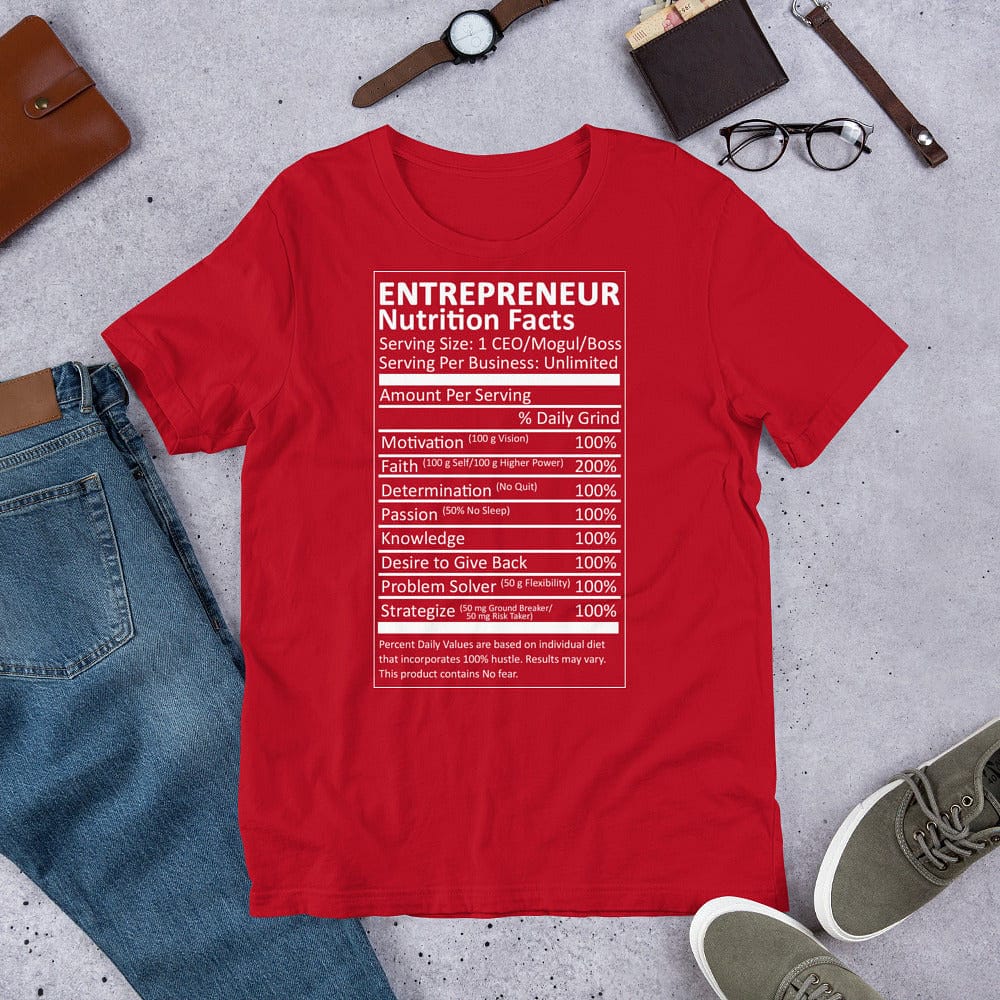 Entrepreneur Life Nutritioin Facts Short-Sleeve Unisex T-Shirt - Entrepreneur Life