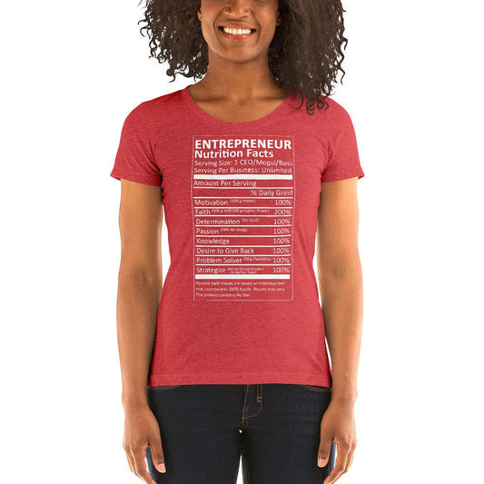 Entrepreneur Life Nutrition Facts Women's Short Sleeve Tee - Entrepreneur Life