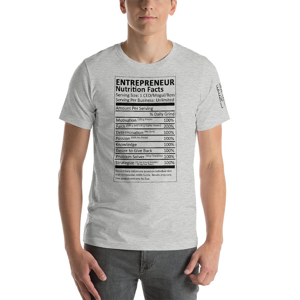 Entrepreneur Life Nutrition Facts White Short-Sleeve Unisex T-Shirt - Entrepreneur Life