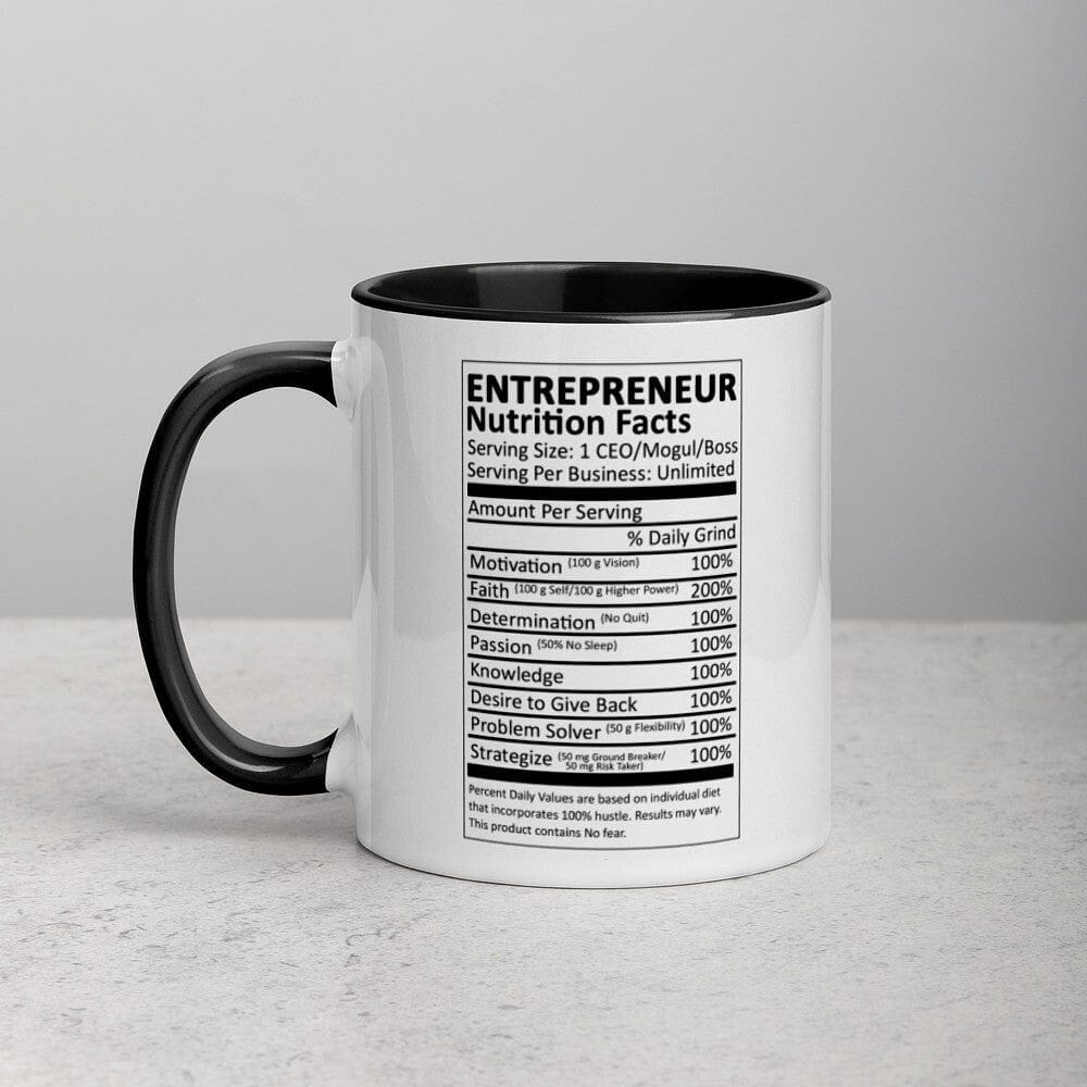 Entrepreneur Life Nutrition Facts Mug with Color Inside - Entrepreneur Life