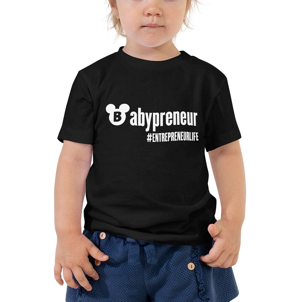 Babypreneur Toddler Short Sleeve Tee - White Print - Entrepreneur Life
