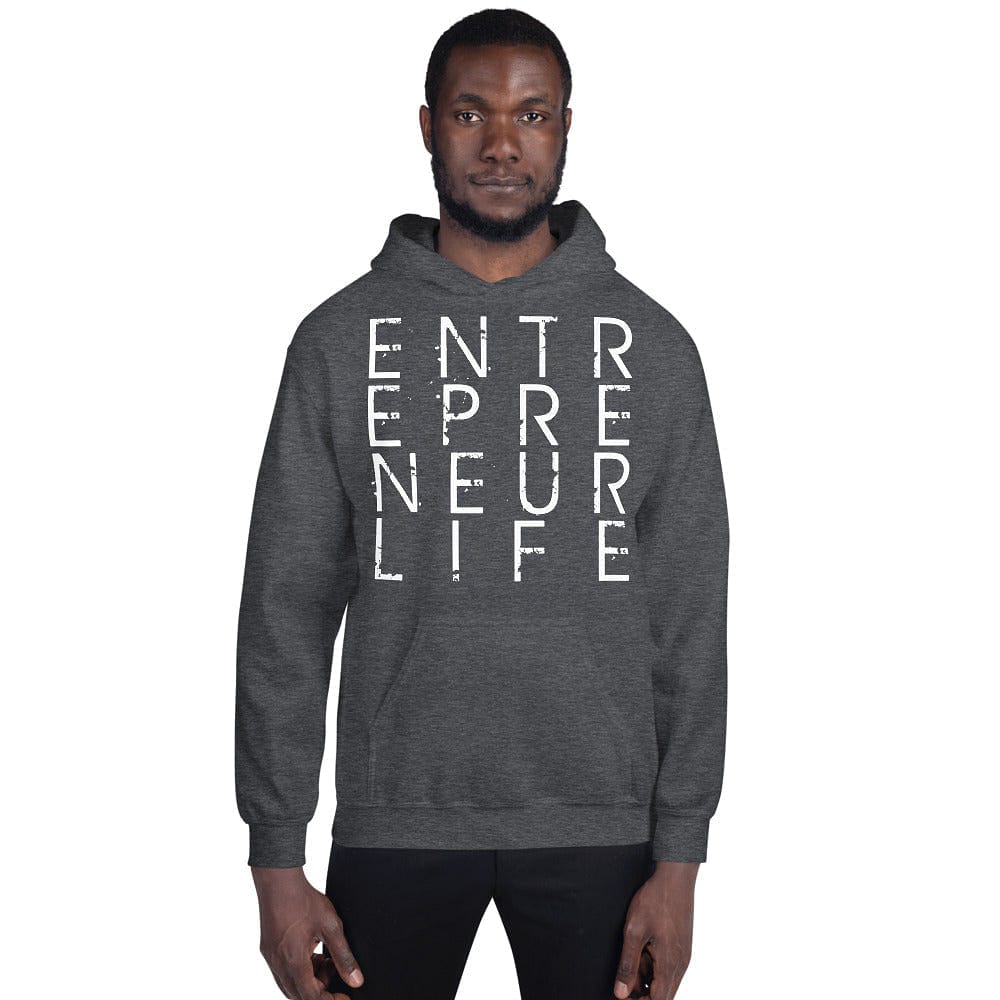 Entrepreneur Life Logo Unisex Hoodie - White Print - Entrepreneur Life