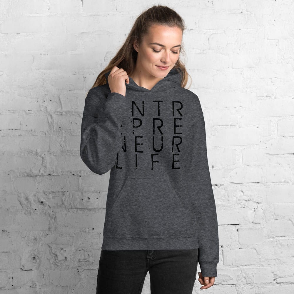 Entrepreneur Life Logo Ladies Hoodie - Black Print - Entrepreneur Life