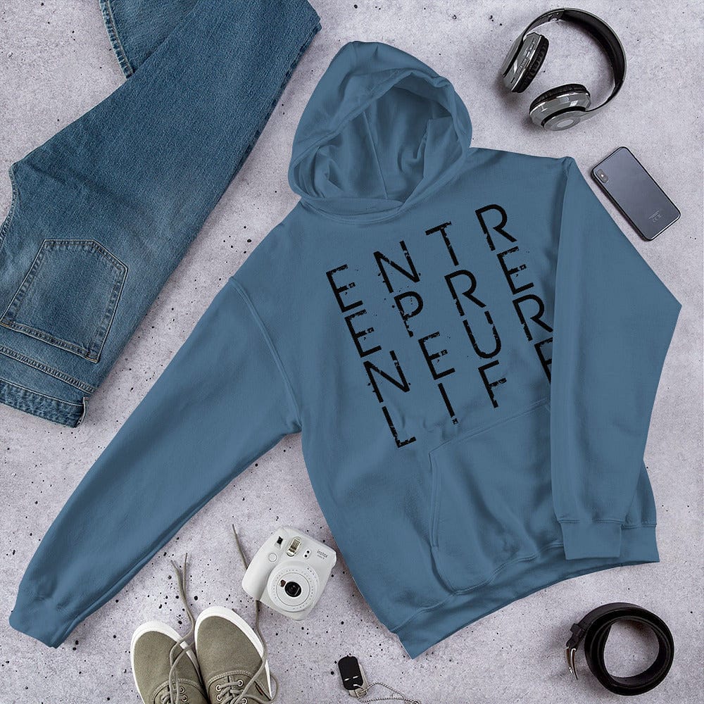 Entrepreneur Life Logo Unisex Hoodie - Black Print - Entrepreneur Life