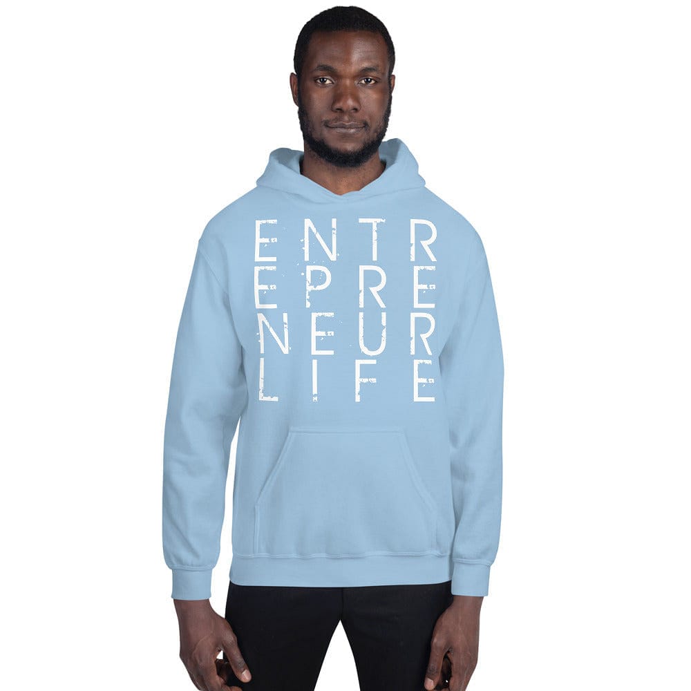 Entrepreneur Life Logo Unisex Hoodie - White Print - Entrepreneur Life