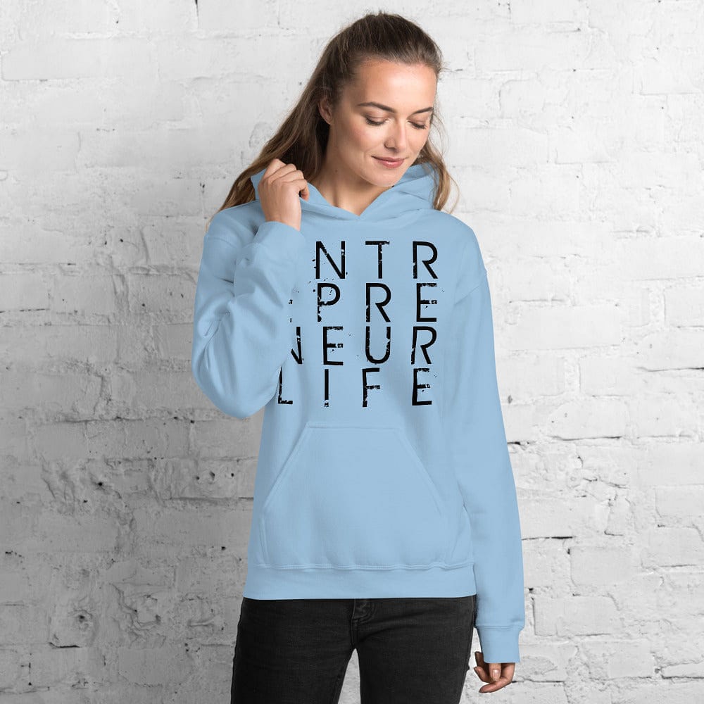 Entrepreneur Life Logo Ladies Hoodie - Black Print - Entrepreneur Life