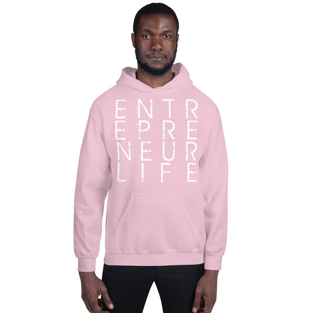 Entrepreneur Life Logo Unisex Hoodie - White Print - Entrepreneur Life