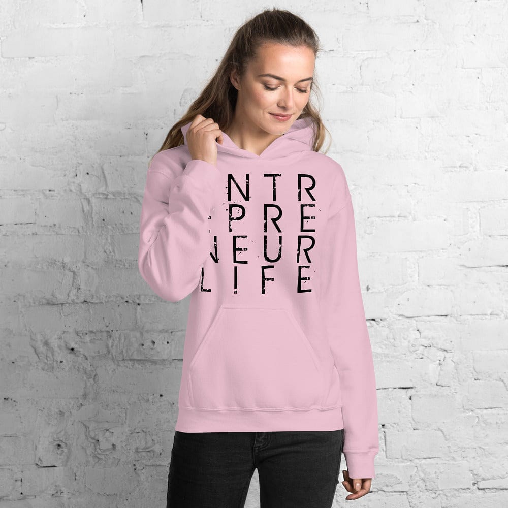 Entrepreneur Life Logo Ladies Hoodie - Black Print - Entrepreneur Life