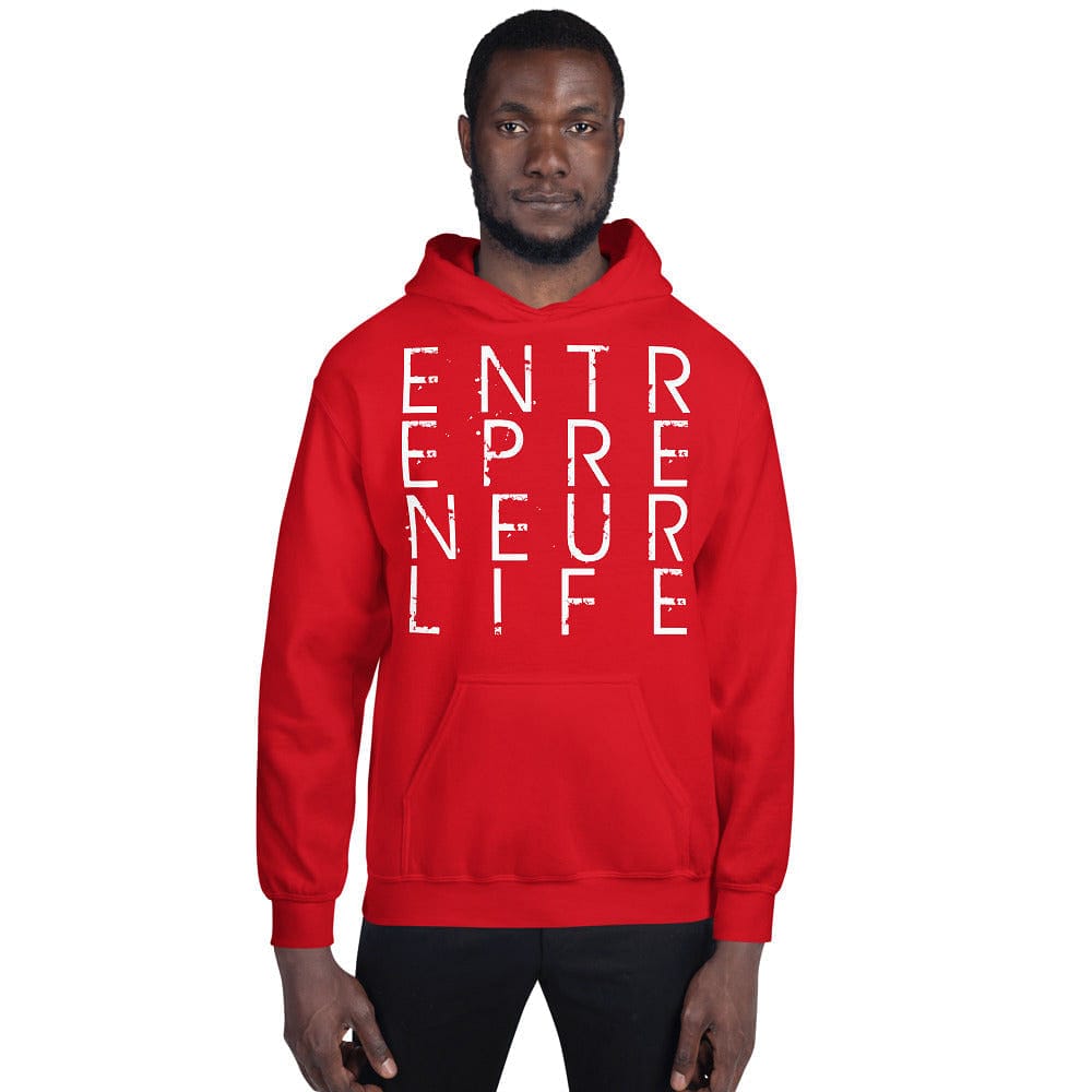 Entrepreneur Life Logo Unisex Hoodie - White Print - Entrepreneur Life