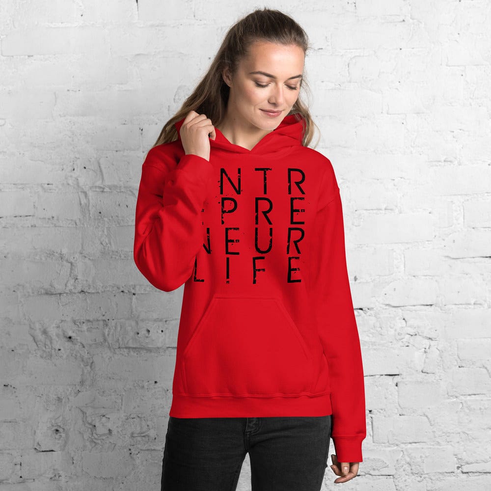 Entrepreneur Life Logo Ladies Hoodie - Black Print - Entrepreneur Life