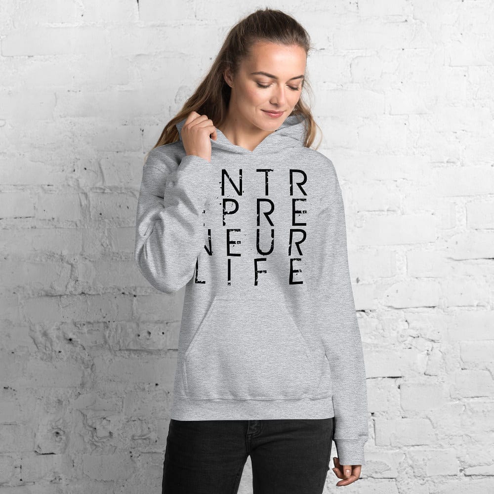 Entrepreneur Life Logo Ladies Hoodie - Black Print - Entrepreneur Life