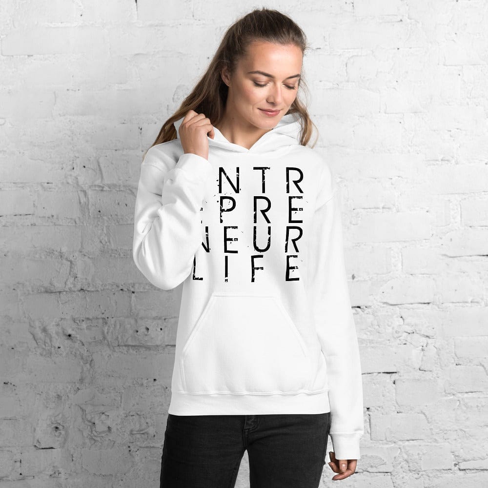 Entrepreneur Life Logo Ladies Hoodie - Black Print - Entrepreneur Life