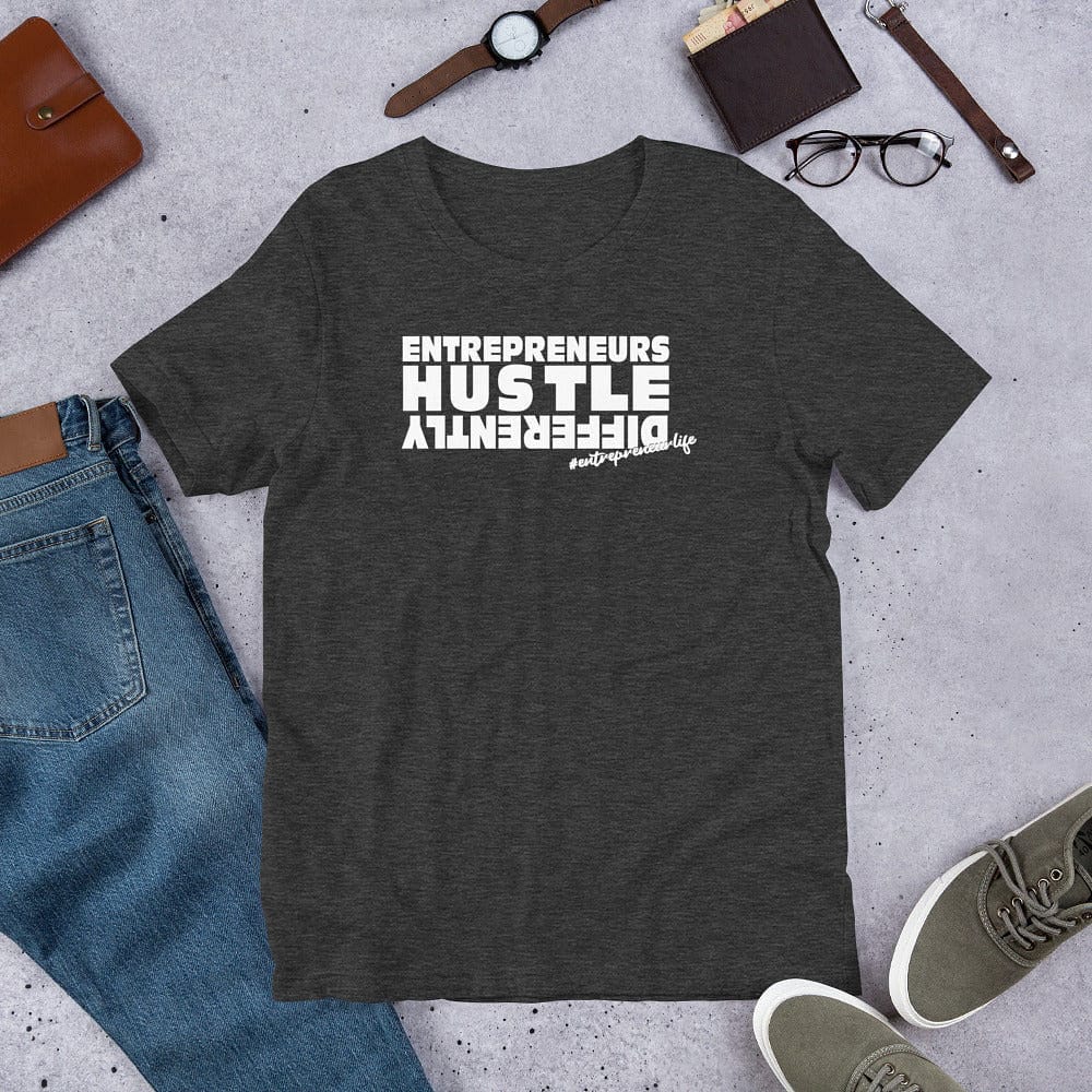 Hustle (white print) Short-Sleeve Unisex T-Shirt - Entrepreneur Life