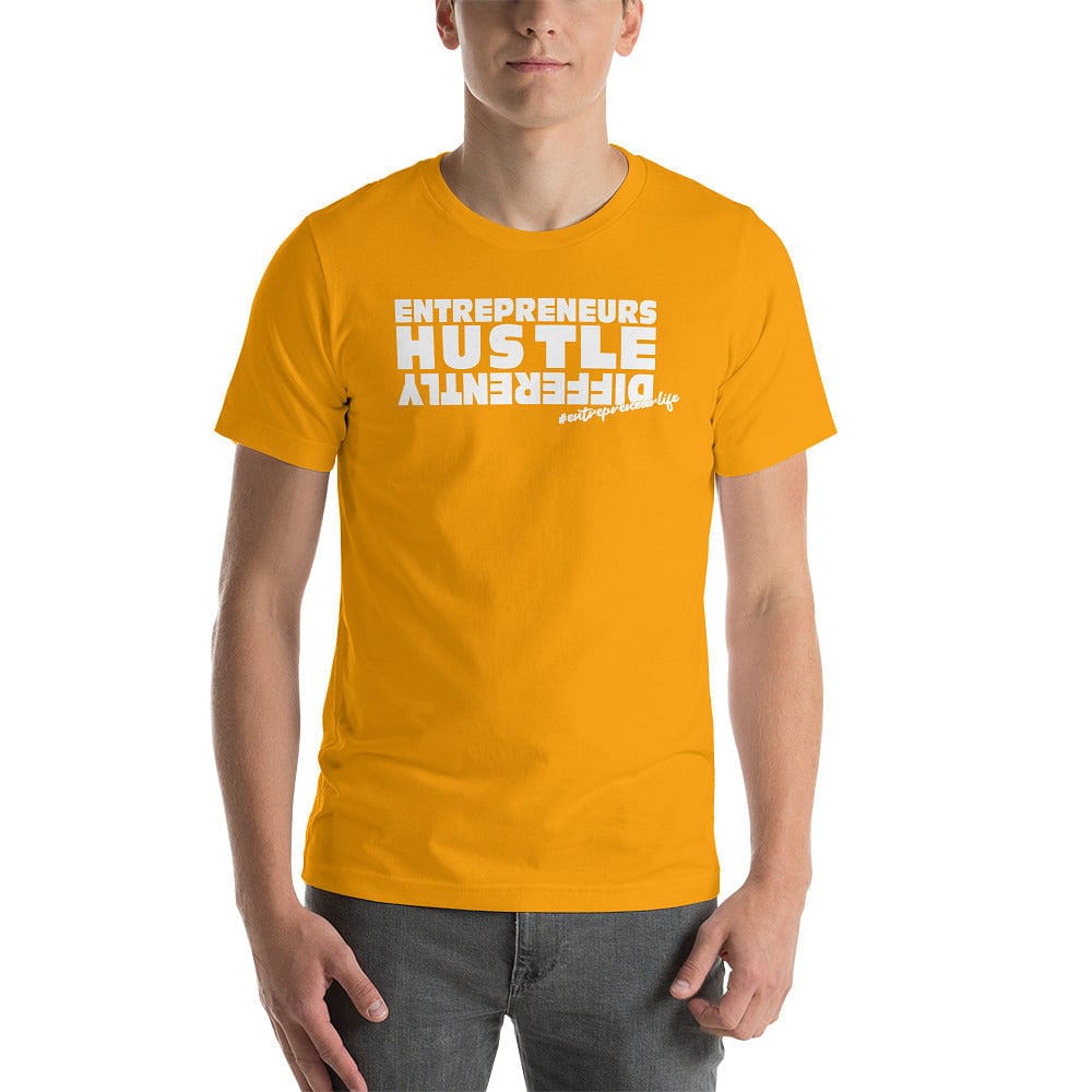 Hustle (white print) Short-Sleeve Unisex T-Shirt - Entrepreneur Life