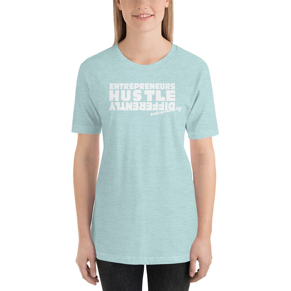 Hustle (white print) Short-Sleeve Unisex T-Shirt - Entrepreneur Life