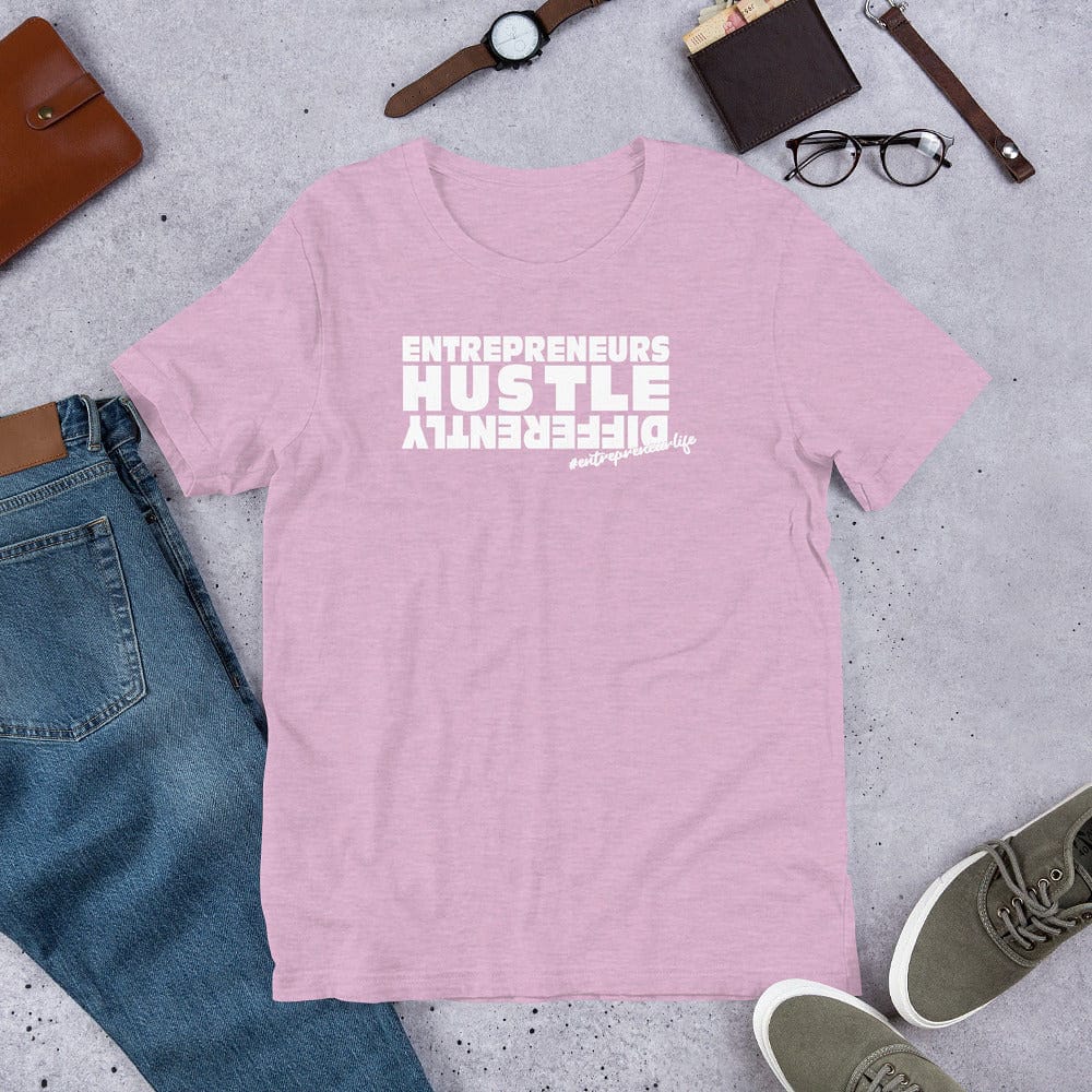 Hustle (white print) Short-Sleeve Unisex T-Shirt - Entrepreneur Life