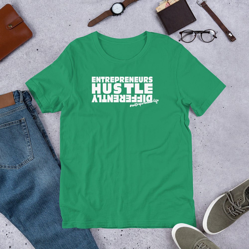 Hustle (white print) Short-Sleeve Unisex T-Shirt - Entrepreneur Life