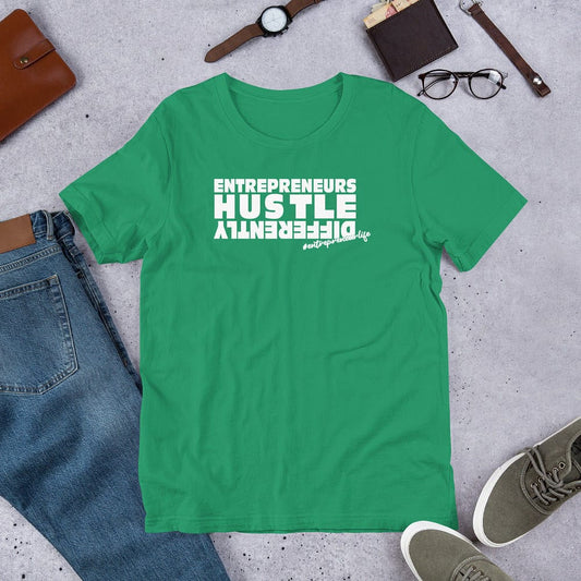 Hustle (white print) Short-Sleeve Unisex T-Shirt - Entrepreneur Life