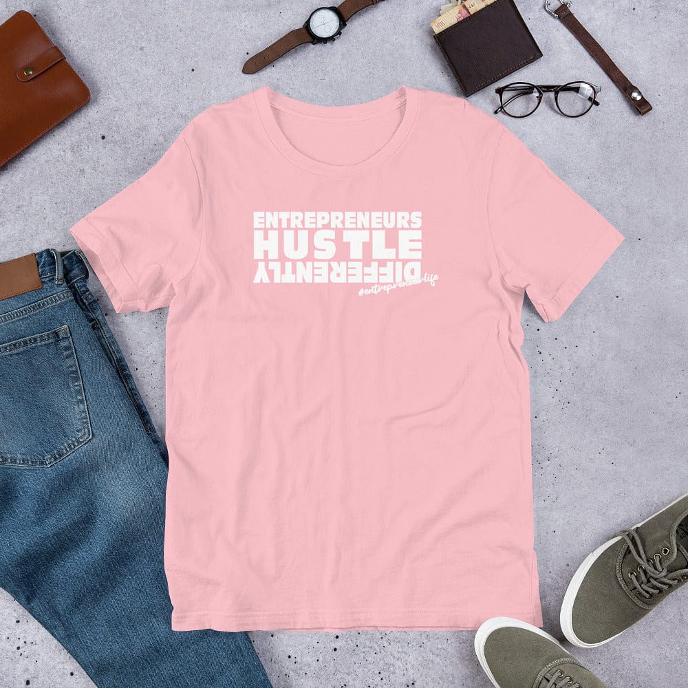 Hustle (white print) Short-Sleeve Unisex T-Shirt - Entrepreneur Life