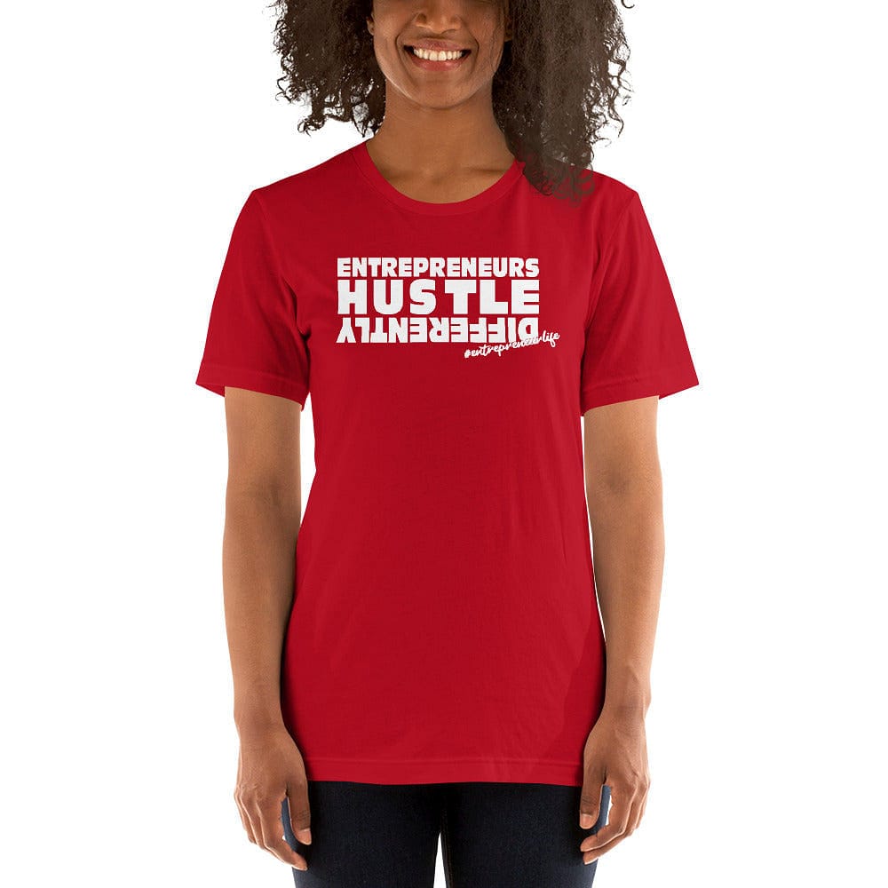 Hustle (white print) Short-Sleeve Unisex T-Shirt - Entrepreneur Life