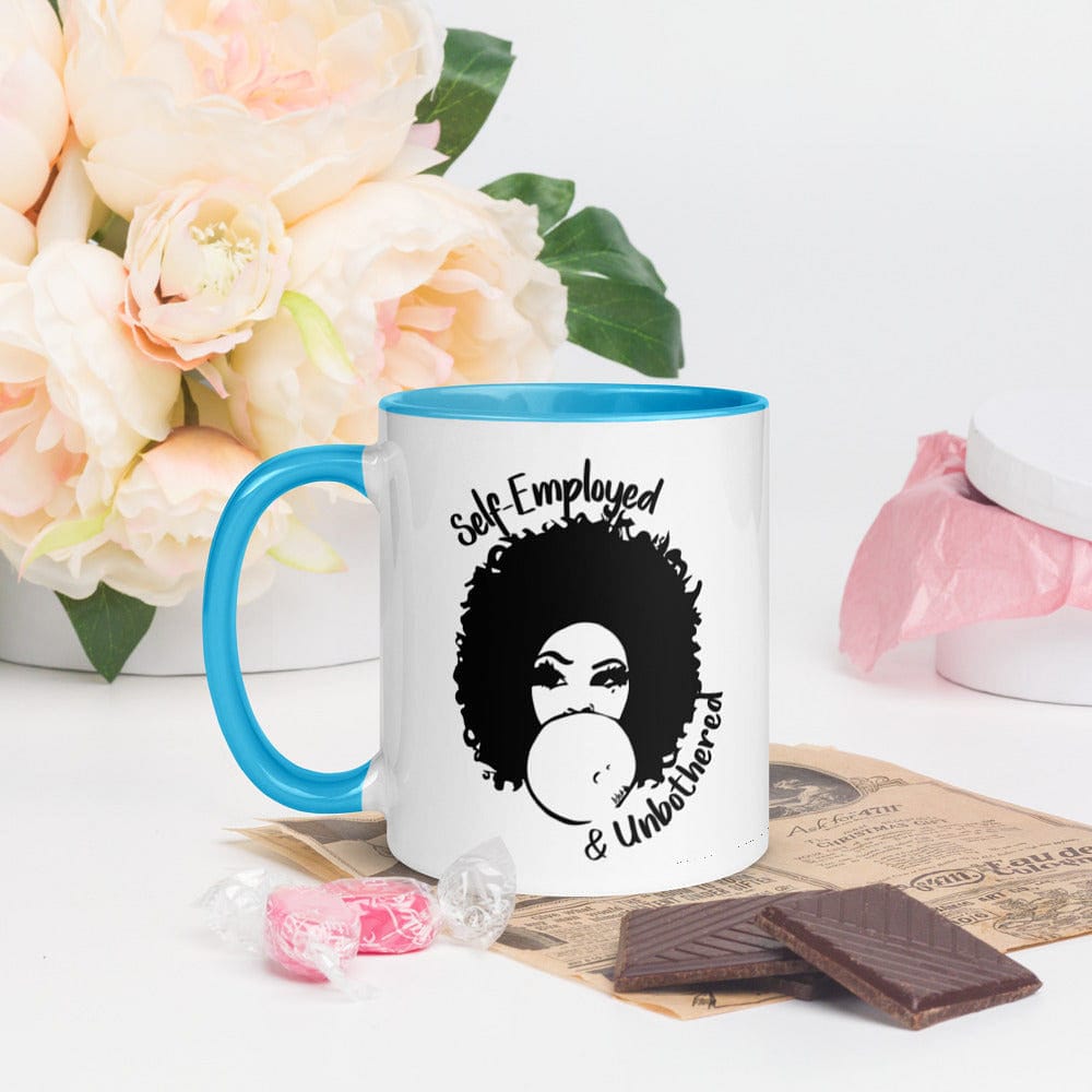 Self-Employed & Unbothered Mug with Color Inside - Entrepreneur Life