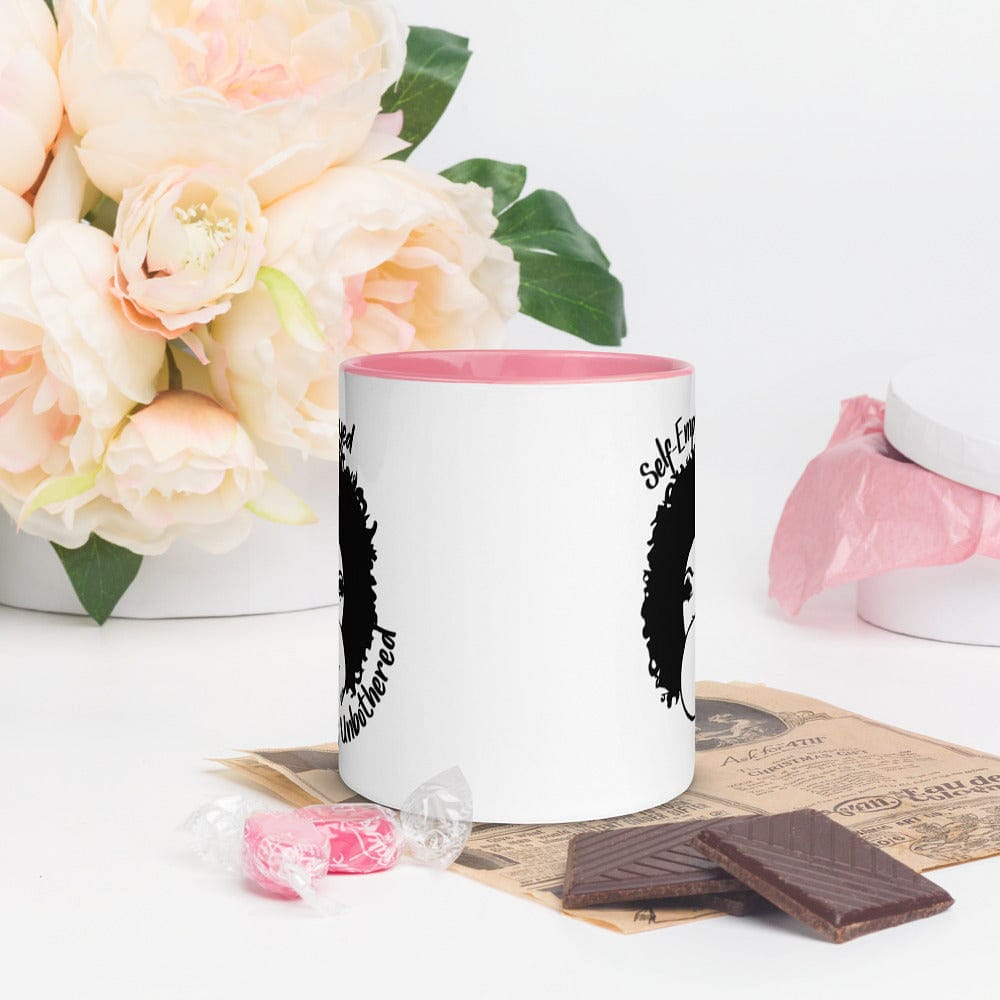Self-Employed & Unbothered Mug with Color Inside - Entrepreneur Life
