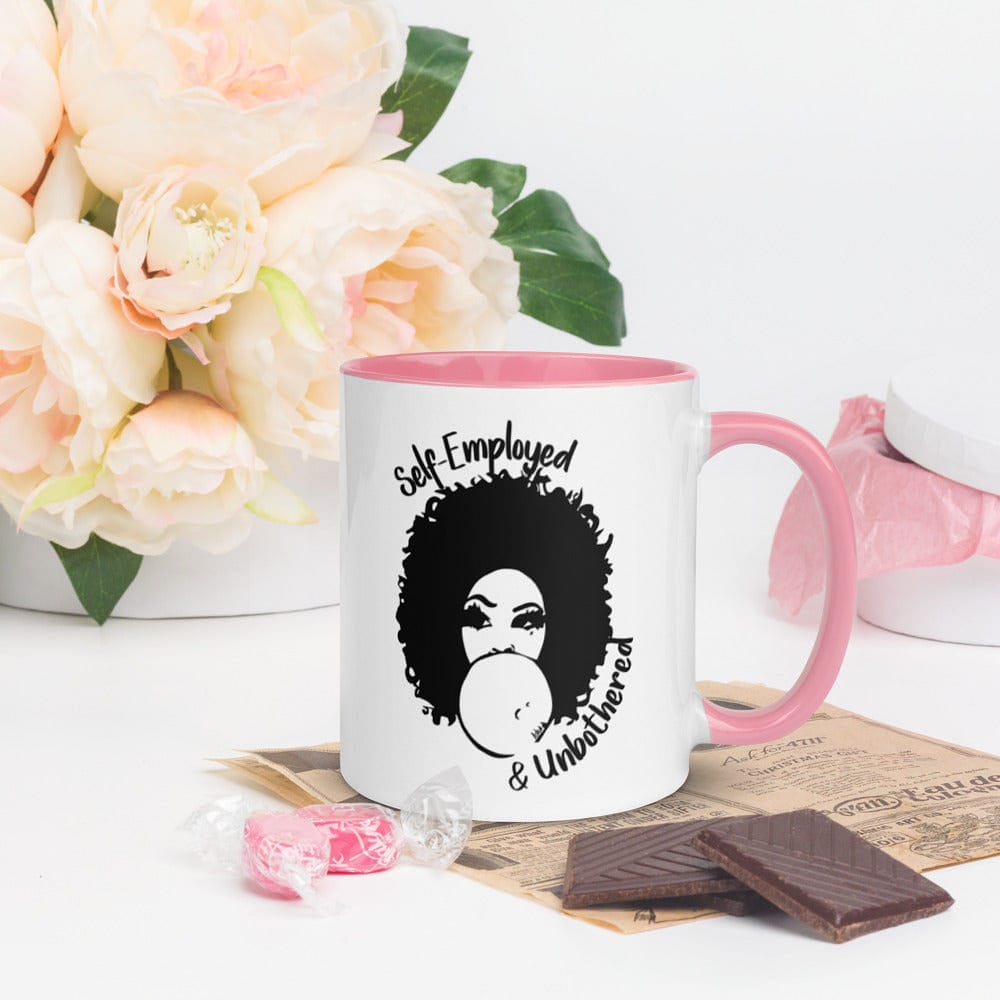 Self-Employed & Unbothered Mug with Color Inside - Entrepreneur Life