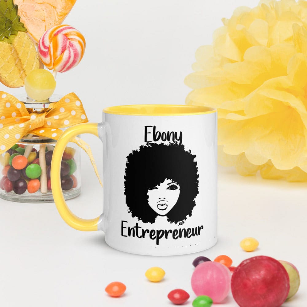 Ebony Entrepreneur Mug with Color Inside - Entrepreneur Life