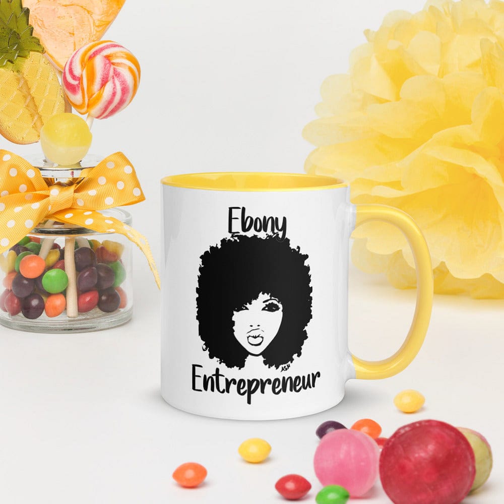 Ebony Entrepreneur Mug with Color Inside - Entrepreneur Life