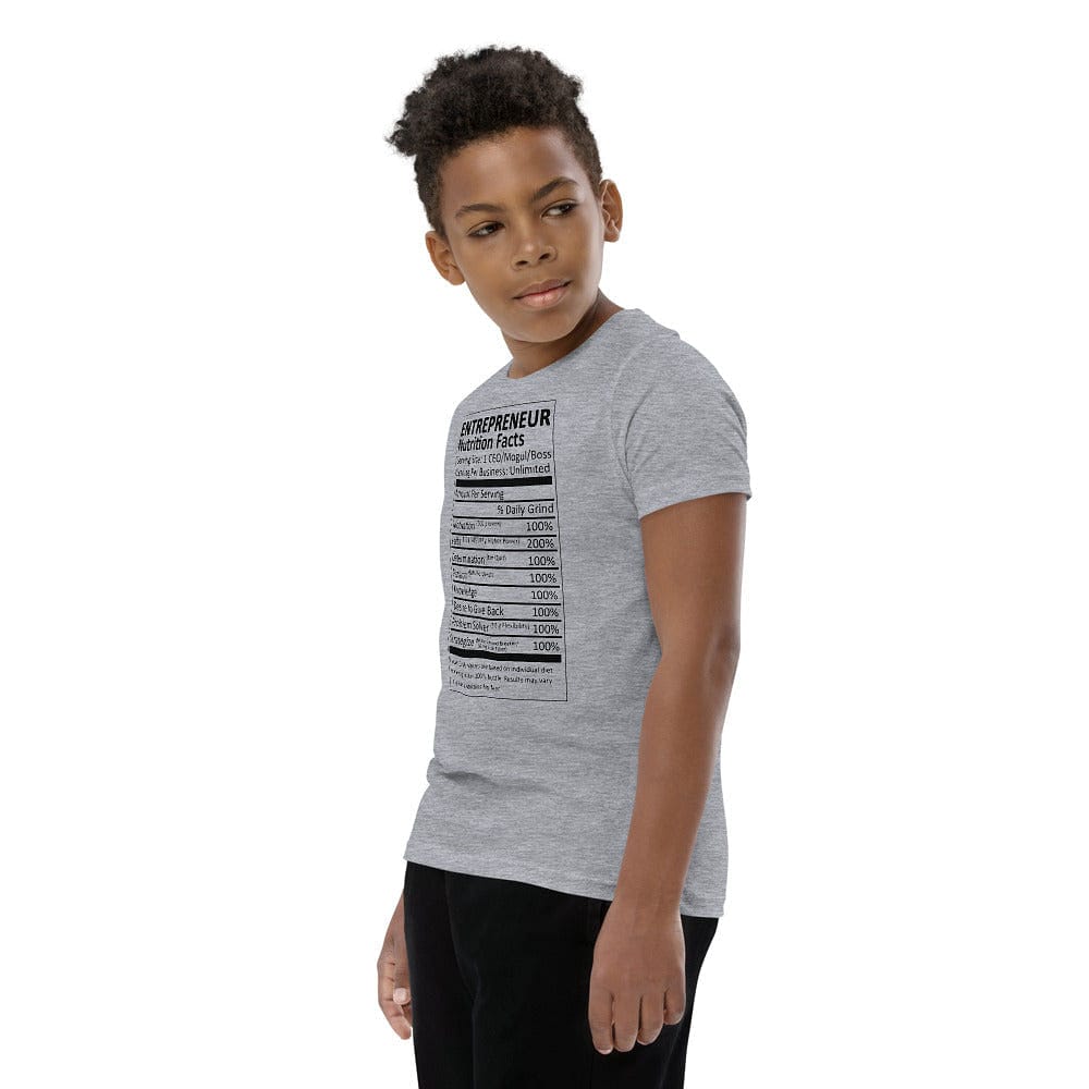 Entrepreneur Life Nutrition Facts Youth Short Sleeve T-Shirt - Entrepreneur Life