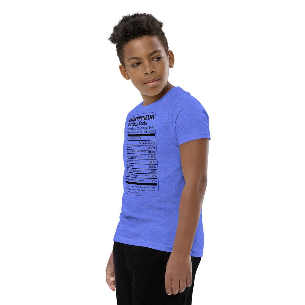 Entrepreneur Life Nutrition Facts Youth Short Sleeve T-Shirt - Entrepreneur Life