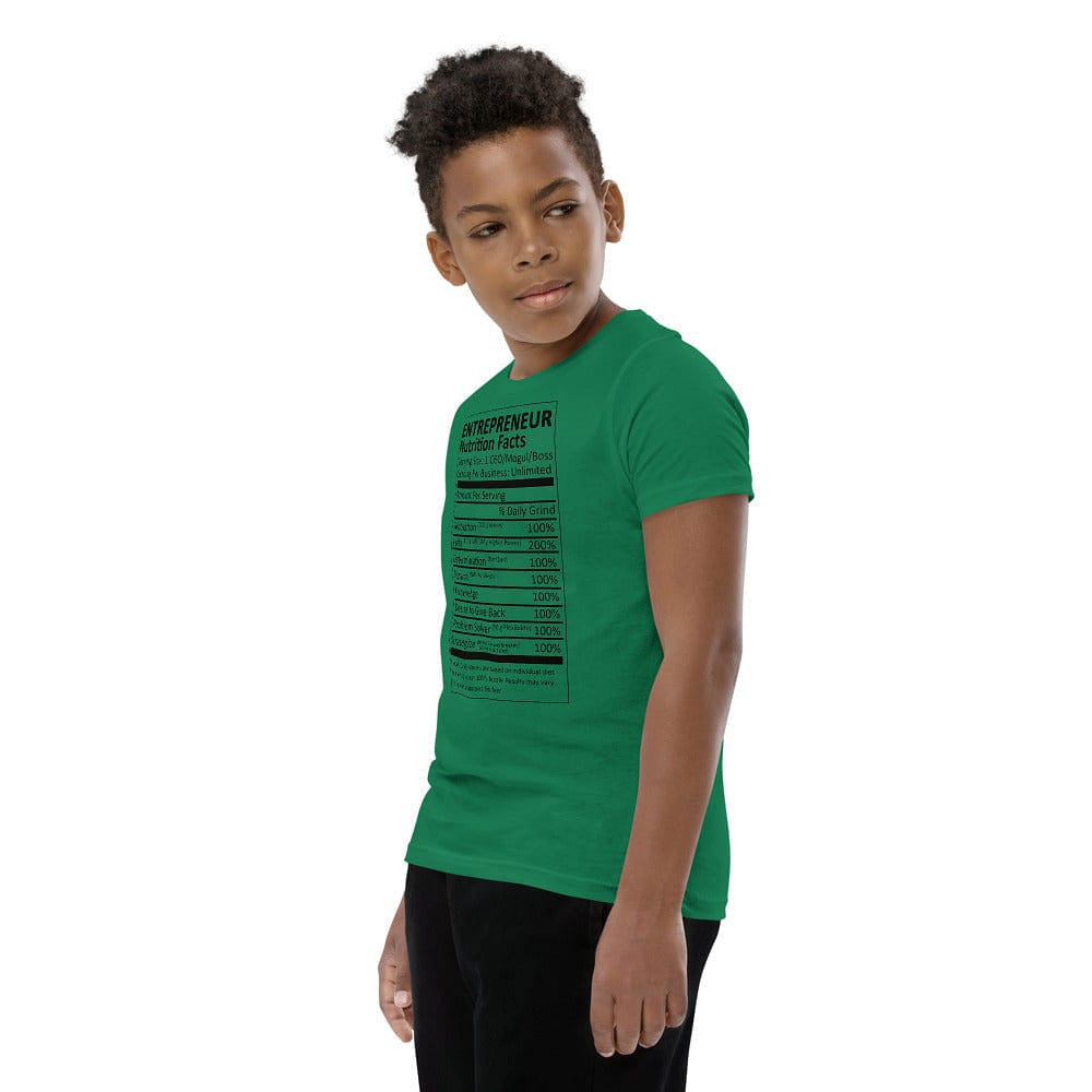 Entrepreneur Life Nutrition Facts Youth Short Sleeve T-Shirt - Entrepreneur Life
