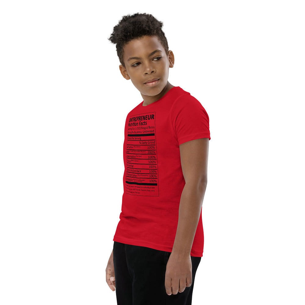 Entrepreneur Life Nutrition Facts Youth Short Sleeve T-Shirt - Entrepreneur Life