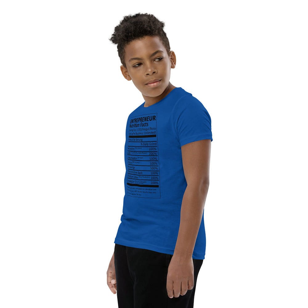Entrepreneur Life Nutrition Facts Youth Short Sleeve T-Shirt - Entrepreneur Life