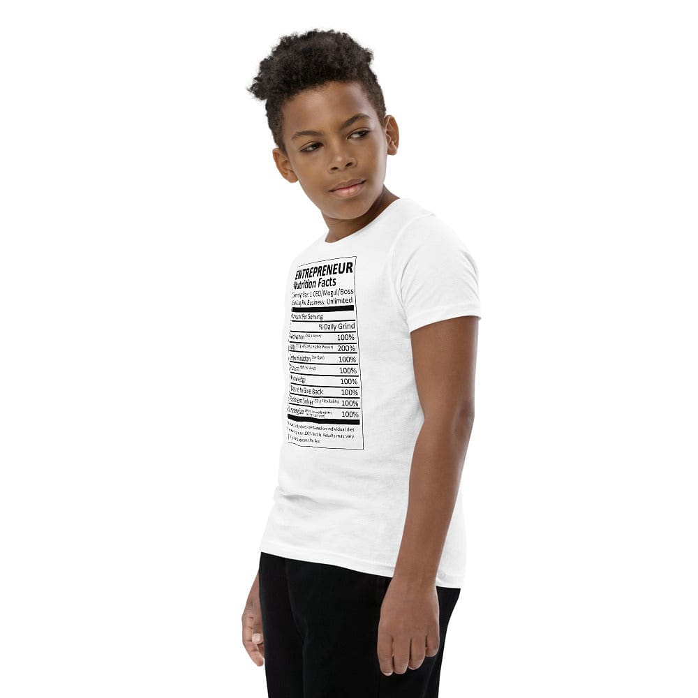 Entrepreneur Life Nutrition Facts Youth Short Sleeve T-Shirt - Entrepreneur Life