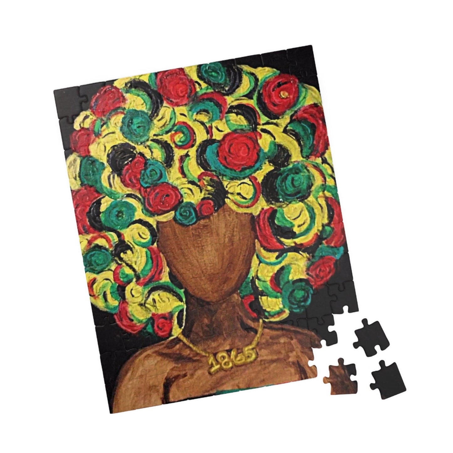 Colorful Black Woman Puzzle - Afro Art - 110, 252, 520, 1014-piece - African American Home Decor, Unique Gift, Family Activity, [...]