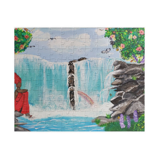 Relaxing Waterfall Puzzle - Perfect Gift for Nature Lovers, Family Fun, Mindfulness Activity, Wall Art, Hobby