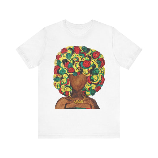 Vibrant Afro Art Tee, Unisex T-Shirt, Colorful Body Positivity Shirt, Artistic Fashion Top, Gift for Art Lovers