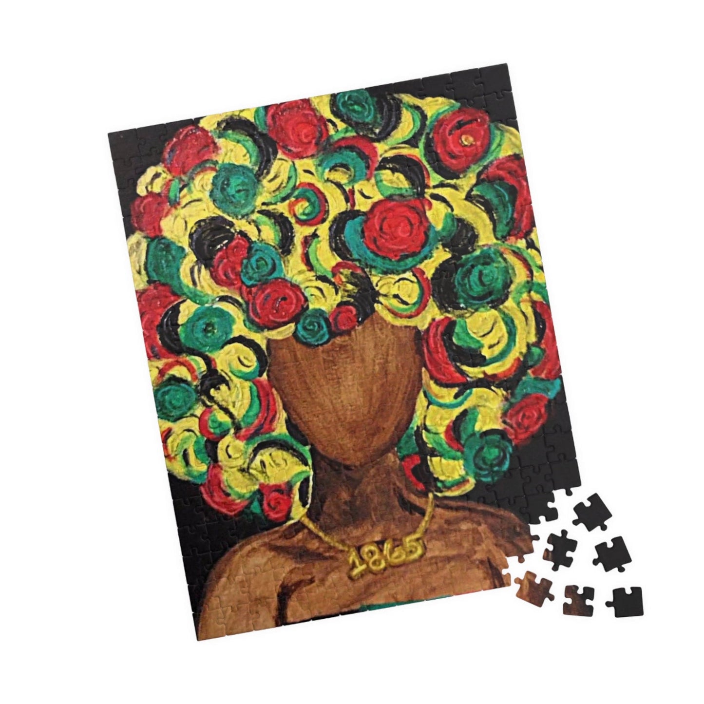 Colorful Black Woman Puzzle - Afro Art - 110, 252, 520, 1014-piece - African American Home Decor, Unique Gift, Family Activity, [...]