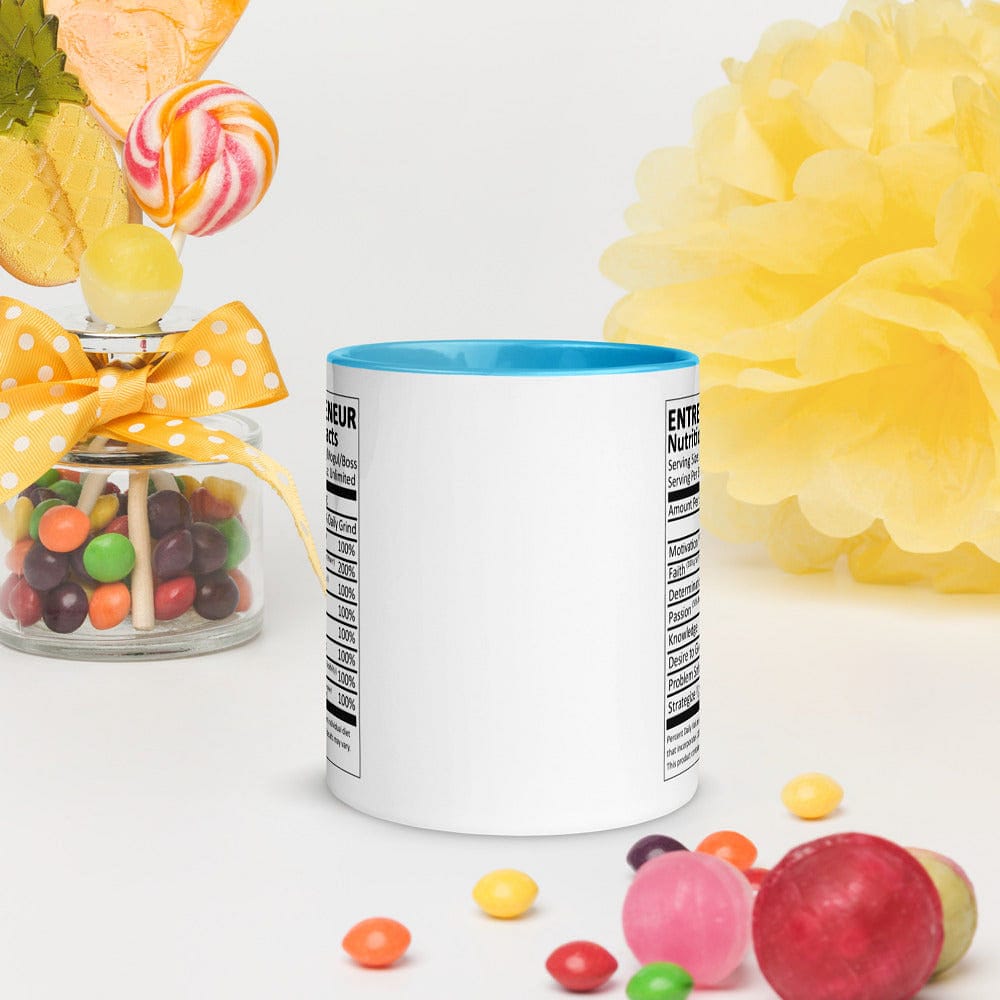Entrepreneur Life Nutrition Facts Mug with Color Inside - Entrepreneur Life