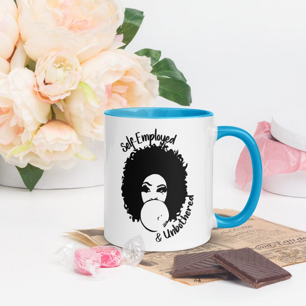 Self-Employed & Unbothered Mug with Color Inside - Entrepreneur Life