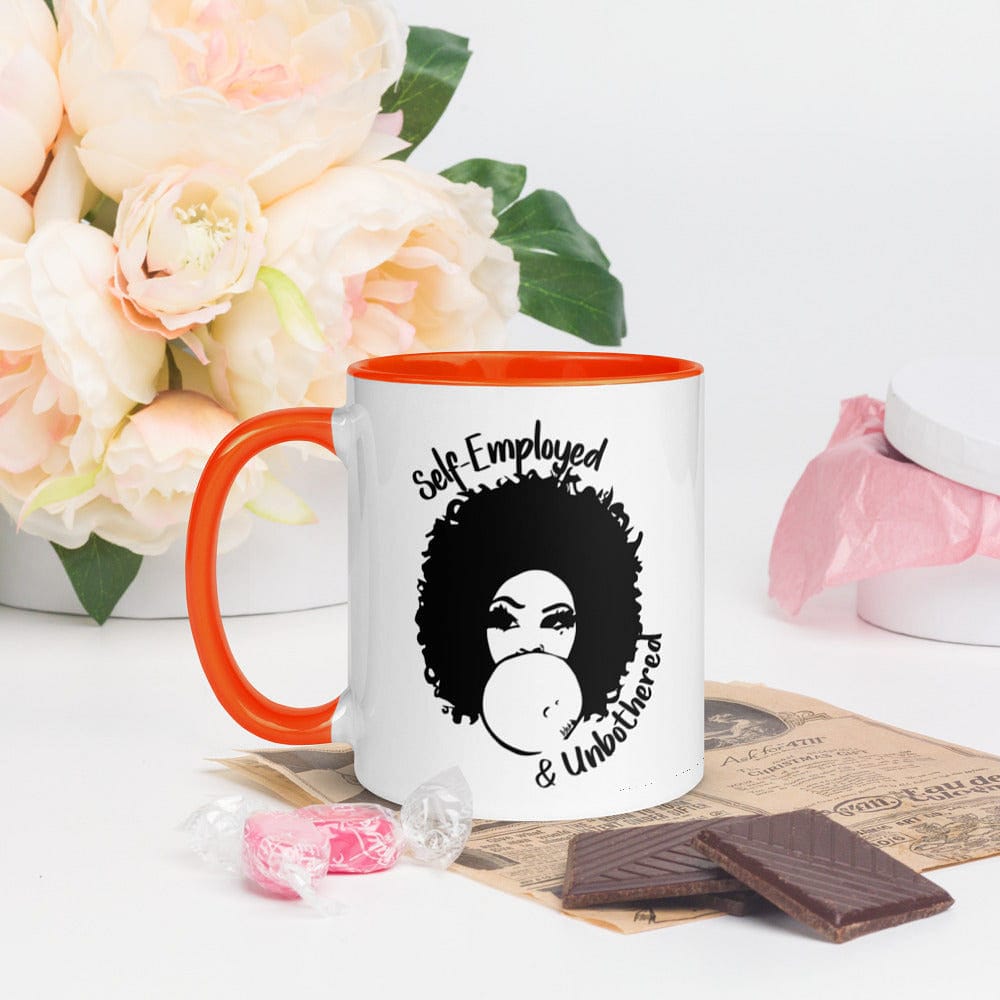 Self-Employed & Unbothered Mug with Color Inside - Entrepreneur Life