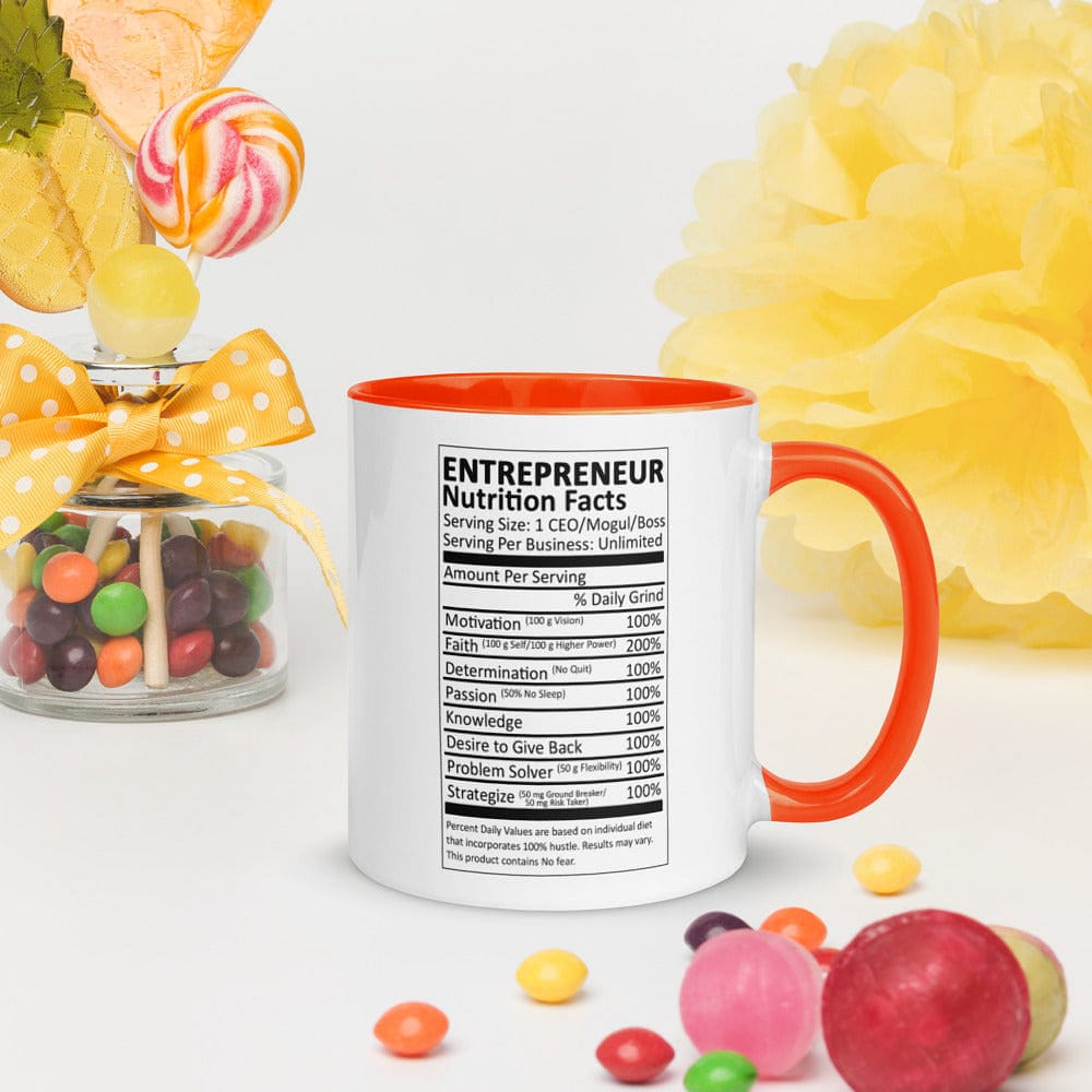 Entrepreneur Life Nutrition Facts Mug with Color Inside - Entrepreneur Life