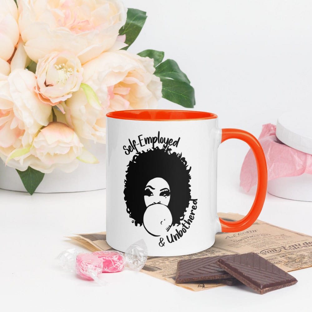 Self-Employed & Unbothered Mug with Color Inside - Entrepreneur Life