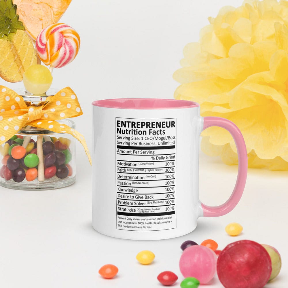 Entrepreneur Life Nutrition Facts Mug with Color Inside - Entrepreneur Life